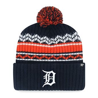 Youth '47 Navy Detroit Tigers Polar Vortex Cuffed Knit Hat with Pom