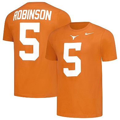 Men's Nike Bijan Robinson Texas Orange Texas Longhorns Name & Number Retro Rookie T-Shirt