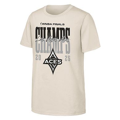 Youth Outerstuff Natural Las Vegas Aces 2025 WNBA Finals Champions Celebration T-Shirt
