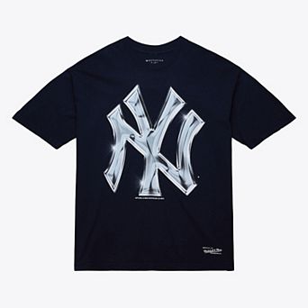Men's Mitchell & Ness Navy New York Yankees Liquid Chrome T-Shirt