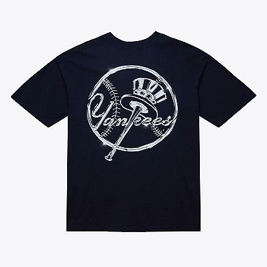 Men's Mitchell & Ness Navy New York Yankees Liquid Chrome T-Shirt