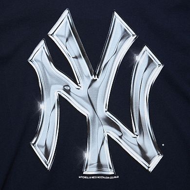Men's Mitchell & Ness Navy New York Yankees Liquid Chrome T-Shirt