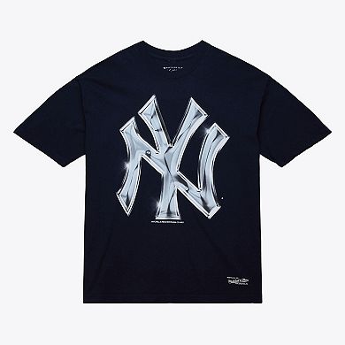 Men's Mitchell & Ness Navy New York Yankees Liquid Chrome T-Shirt