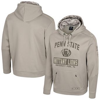 Men's Colosseum Oatmeal Penn State Nittany Lions Operation Hat Trick Battalion Hoodie