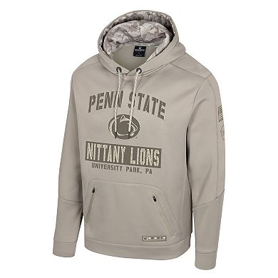 Men's Colosseum Oatmeal Penn State Nittany Lions Operation Hat Trick Battalion Hoodie