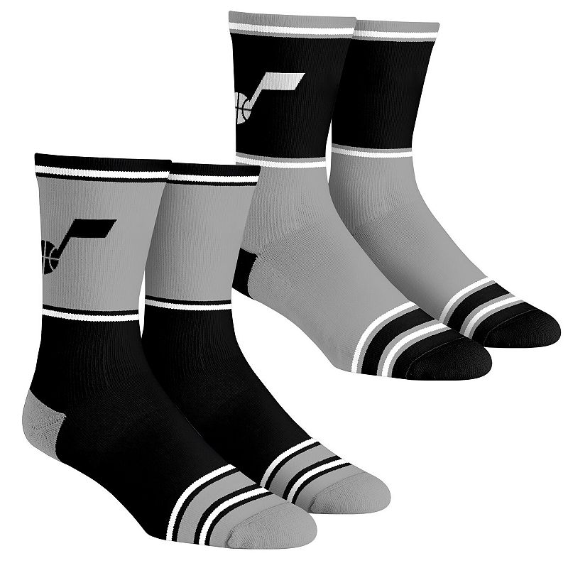 Unisex Rock Em Socks Utah Jazz 2-Pack Color Block Crew Socks Set, Adult Unisex,