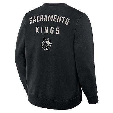 Men's Fanatics Black Sacramento Kings Crossover Collection Defensive Rotation Drill Premium Pullover Sweatshirt