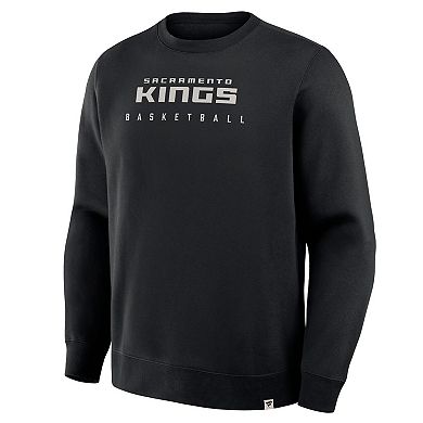 Men's Fanatics Black Sacramento Kings Crossover Collection Defensive Rotation Drill Premium Pullover Sweatshirt