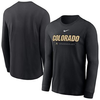 Men's Nike Black Colorado Buffaloes 2025 Courtside Basketball Shootaround Dri-FIT Long Sleeve T-Shirt