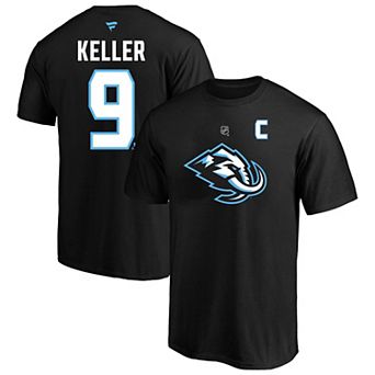 Men's Fanatics Clayton Keller Black Utah Mammoth Big & Tall Authentic Stack Name & Number T-Shirt