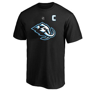 Men's Fanatics Clayton Keller Black Utah Mammoth Big & Tall Authentic Stack Name & Number T-Shirt