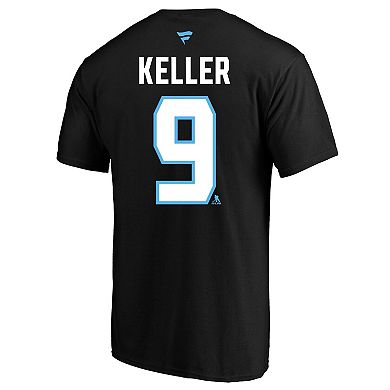 Men's Fanatics Clayton Keller Black Utah Mammoth Big & Tall Authentic Stack Name & Number T-Shirt