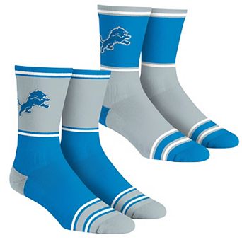 Unisex Rock Em Socks Detroit Lions 2-Pack Color Block Crew Socks Set