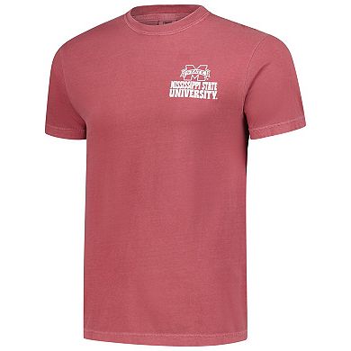 Men's Maroon Mississippi State Bulldogs Comfort Colors Thick Lined Landscape T-Shirt