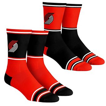 Unisex Rock Em Socks Portland Trail Blazers 2-Pack Color Block Crew Socks Set