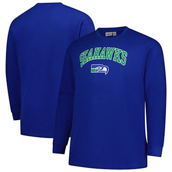 Men's Fanatics Royal Seattle Seahawks Big & Tall Throwback Thermal Long Sleeve T-Shirt