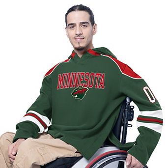 Men's G-III Sports by Carl Banks Green Minnesota Wild Adaptive Wear Lord Stanley Hooded Long Sleeve T-Shirt