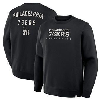 Men's Fanatics Black Philadelphia 76ers Crossover Collection Defensive Rotation Drill Premium Pullover Sweatshirt