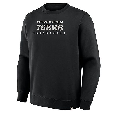 Men's Fanatics Black Philadelphia 76ers Crossover Collection Defensive Rotation Drill Premium Pullover Sweatshirt