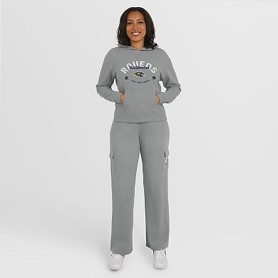 Women's WEAR by Erin Andrews Gray Baltimore Ravens Waffle-Knit Long Sleeve Hooded Shirt & Pants Lounge Set