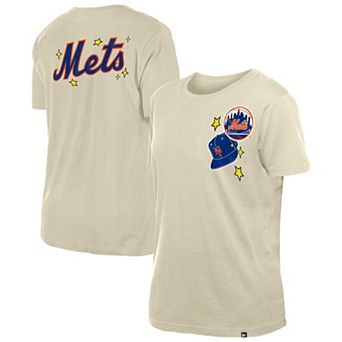 Women's New Era Cream New York Mets Stars & Cap T-Shirt