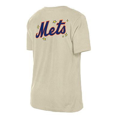 Women's New Era Cream New York Mets Stars & Cap T-Shirt