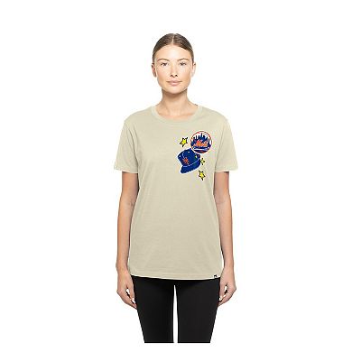 Women's New Era Cream New York Mets Stars & Cap T-Shirt
