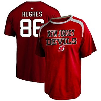 Men's Profile Jack Hughes Red New Jersey Devils Big & Tall Name & Number T-Shirt