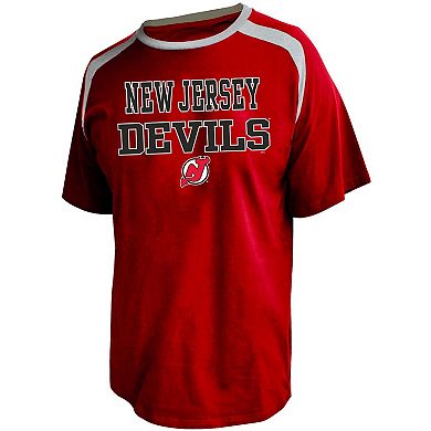 Men's Profile Jack Hughes Red New Jersey Devils Big & Tall Name & Number T-Shirt
