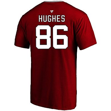 Men's Profile Jack Hughes Red New Jersey Devils Big & Tall Name & Number T-Shirt