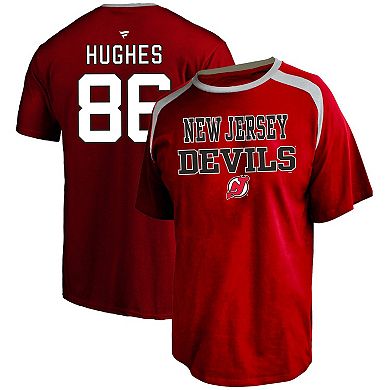Men's Profile Jack Hughes Red New Jersey Devils Big & Tall Name & Number T-Shirt