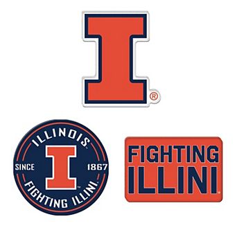 WinCraft Illinois Fighting Illini 3-Pack Premium Fridge Magnet Set