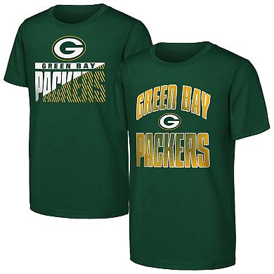 Youth Outerstuff Green Green Bay Packers Never Quit 2-Pack T-Shirt Set
