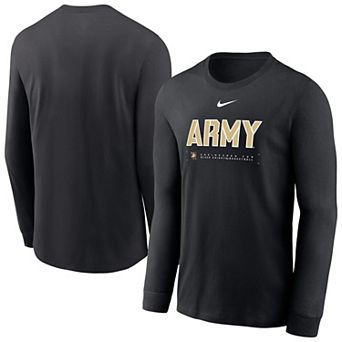 Men's Nike Black Army Black Knights 2025 Courtside Basketball Shootaround Dri-FIT Long Sleeve T-Shirt