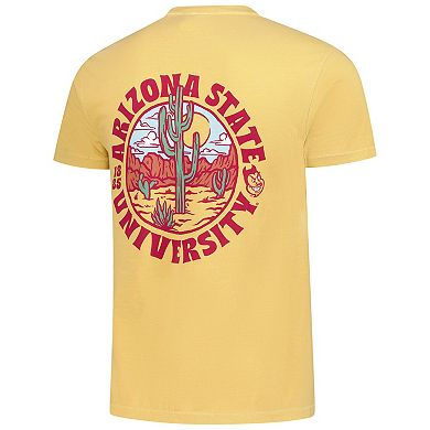 Men's Gold Arizona State Sun Devils Comfort Colors Thick Lined Landscape T-Shirt