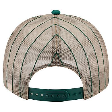 Men's New Era Kelly Green Oakland Athletics Vintage Arched Foam Front 9FIFTY A-Frame Adjustable Trucker Hat