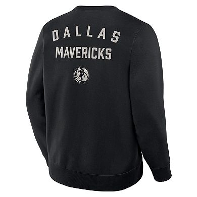 Men's Fanatics Black Dallas Mavericks Crossover Collection Defensive Rotation Drill Premium Pullover Sweatshirt