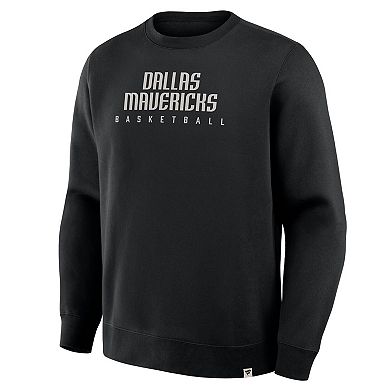 Men's Fanatics Black Dallas Mavericks Crossover Collection Defensive Rotation Drill Premium Pullover Sweatshirt