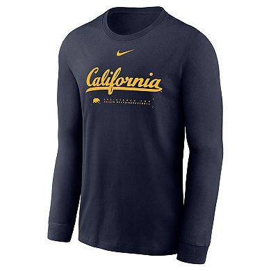 Men's Nike Navy Cal Bears 2025 Courtside Basketball Shootaround Dri-FIT Long Sleeve T-Shirt