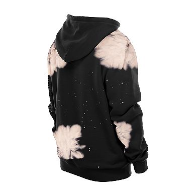 Men's New Era Black New York Knicks Injection Bleached Out Raw Edge Hoodie