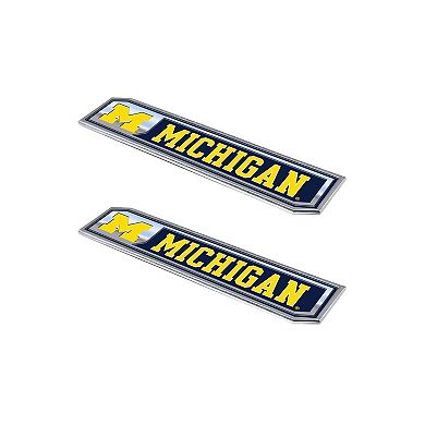 Logo Brands Michigan Wolverines 2-Pack Embossed Truck Emblem Set