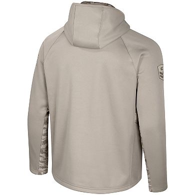 Men's Colosseum Oatmeal Alabama Crimson Tide Operation Hat Trick Battalion Full-Zip Hoodie
