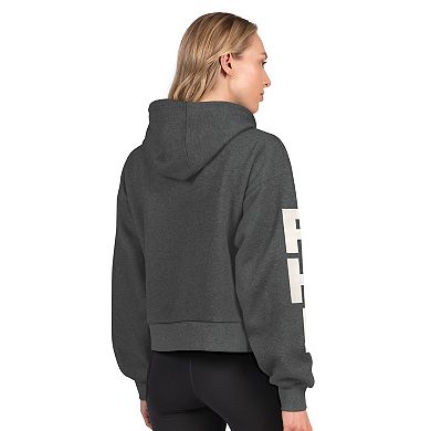 Women's Starter Heather Charcoal Philadelphia Flyers Star Player Cropped Fleece Hoodie