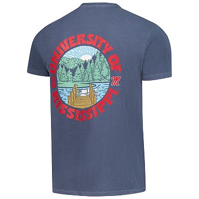 Men's Navy Ole Miss Rebels Comfort Colors Thick Lined Landscape T-Shirt