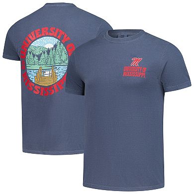 Men's Navy Ole Miss Rebels Comfort Colors Thick Lined Landscape T-Shirt