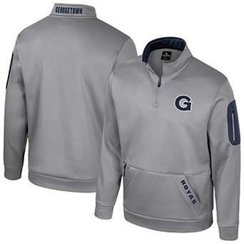 Men's Colosseum Gray Georgetown Hoyas Mainframe Fleece Quarter-Zip Jacket
