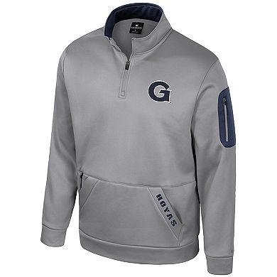 Men's Colosseum Gray Georgetown Hoyas Mainframe Fleece Quarter-Zip Jacket