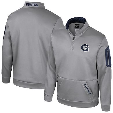Men's Colosseum Gray Georgetown Hoyas Mainframe Fleece Quarter-Zip Jacket