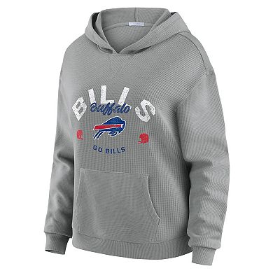 Women's WEAR by Erin Andrews Gray Buffalo Bills Waffle-Knit Long Sleeve Hooded Shirt & Pants Lounge Set