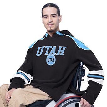 Men's G-III Sports by Carl Banks Black Utah Mammoth Adaptive Wear Lord Stanley Hooded Long Sleeve T-Shirt